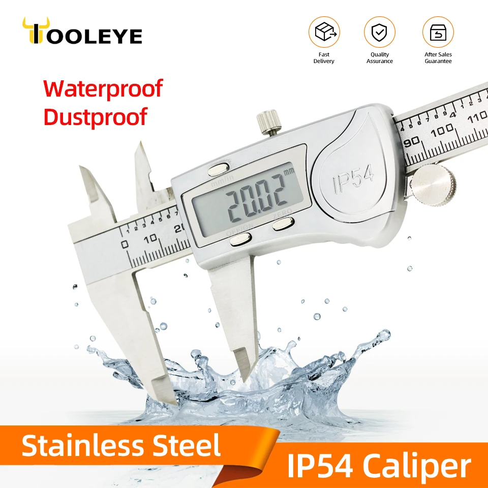 IP54 kaliperler paslanmaz çelik dijital pachymetre kalibreli ölçüm aletleri marangoz aletleri elektronik kumpas Metal Vernier cetvel
