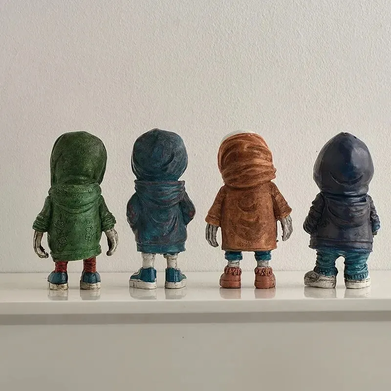 Iskelet bebek reçine takı karakter heykeli ev yaratıcı serin odası dekor paneli Trendy sokak dekorasyon kişiselleştirilmiş Retro