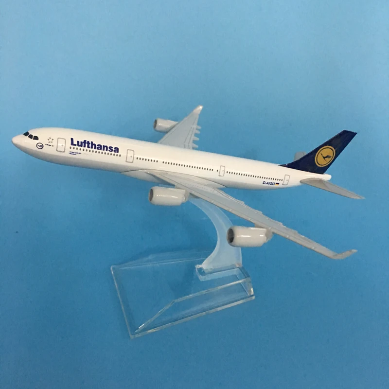 JASON TUTU 16cm Lufthansa Airbus A340 uçak modeli uçak modeli uçak Diecast Metal 1/400 ölçekli uçaklar Dropshipping