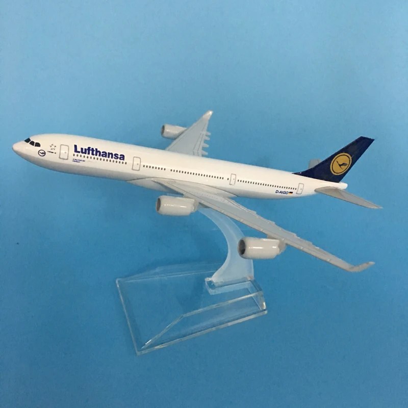 JASON TUTU 16cm Lufthansa Airbus A340 uçak modeli uçak modeli uçak Diecast Metal 1/400 ölçekli uçaklar Dropshipping - Görsel 2