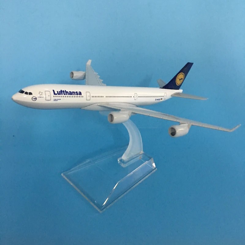 JASON TUTU 16cm Lufthansa Airbus A340 uçak modeli uçak modeli uçak Diecast Metal 1/400 ölçekli uçaklar Dropshipping - Görsel 3