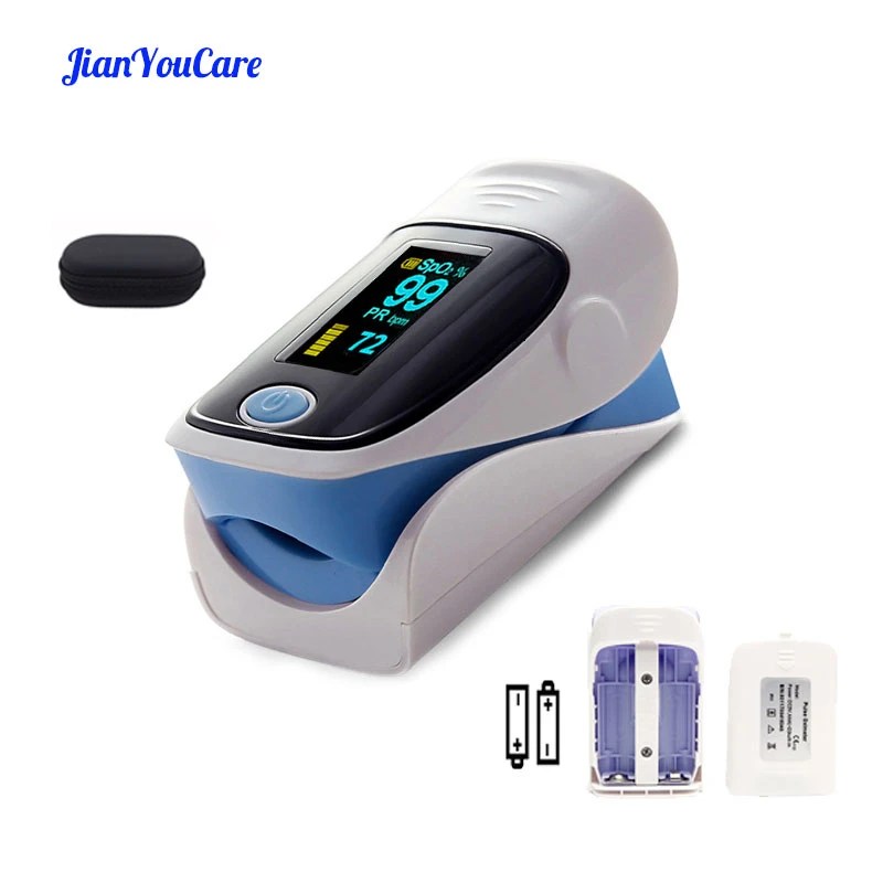 JianYouCare dijital parmak pulse oksimetre OLED tıbbi pulsioximetro SPO2 oximetro de dedo kan oksijen satürasyon ölçer ve vaka