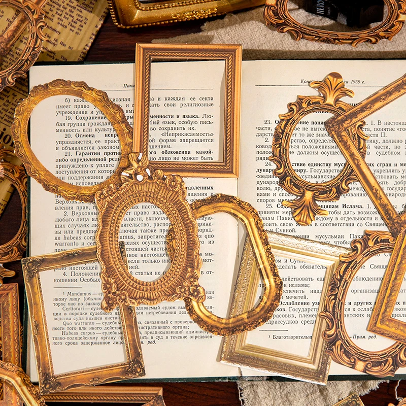 Journamm 30 adet/paket Vintage kesme çerçeve dekor kağıt önemsiz dergisi DIY Scrapbooking kolaj malzemeleri planlayıcısı yaratıcı kırtasiye