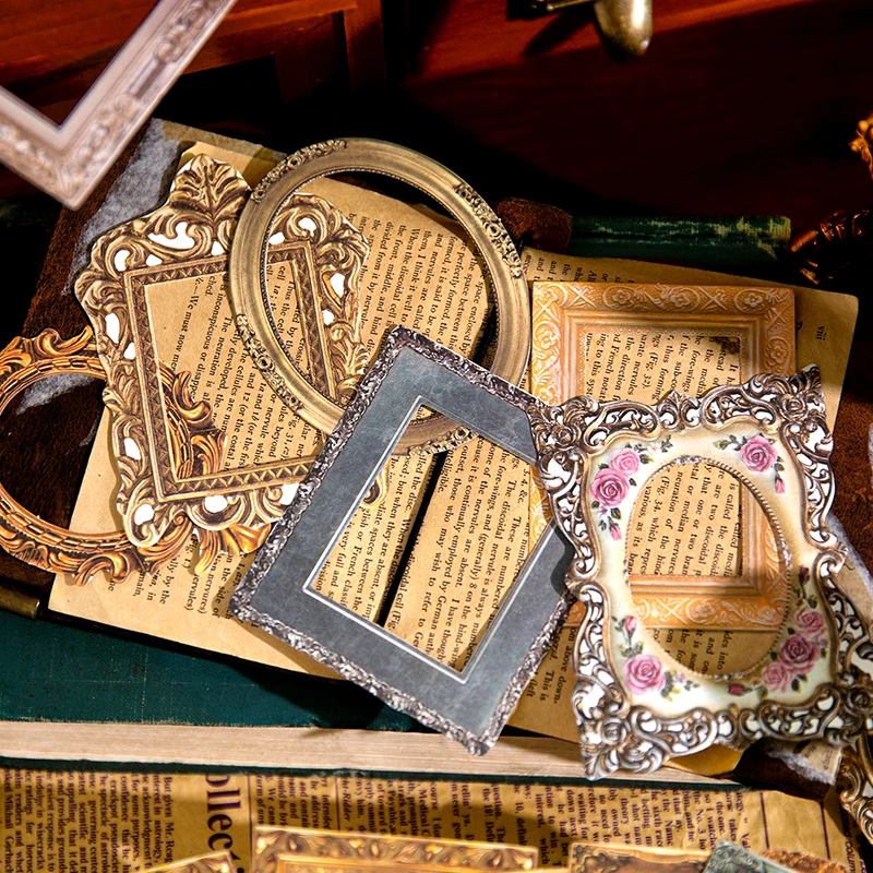 Journamm 30 adet/paket Vintage kesme çerçeve dekor kağıt önemsiz dergisi DIY Scrapbooking kolaj malzemeleri planlayıcısı yaratıcı kırtasiye