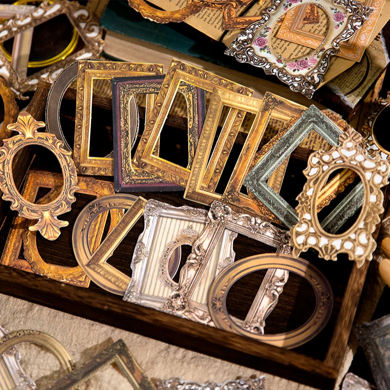 Journamm 30 adet/paket Vintage kesme çerçeve dekor kağıt önemsiz dergisi DIY Scrapbooking kolaj malzemeleri planlayıcısı yaratıcı kırtasiye
