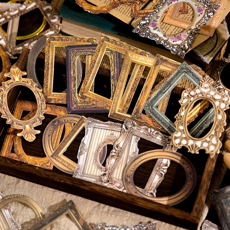 Journamm 30 adet/paket Vintage kesme çerçeve dekor kağıt önemsiz dergisi DIY Scrapbooking kolaj malzemeleri planlayıcısı yaratıcı kırtasiye