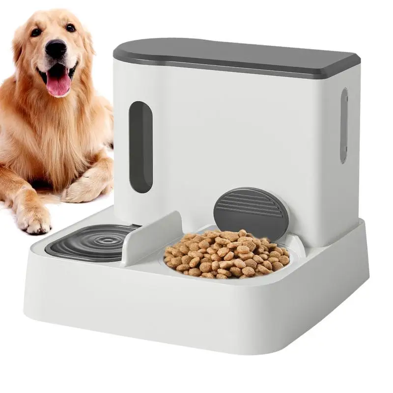 Köpek için kase seti Pet besleyici kedi ve köpek 1000ml otomatik kedi besleyici kuru gıda dağıtıcı çift kase yerçekimi ile kedi maması dağıtıcı