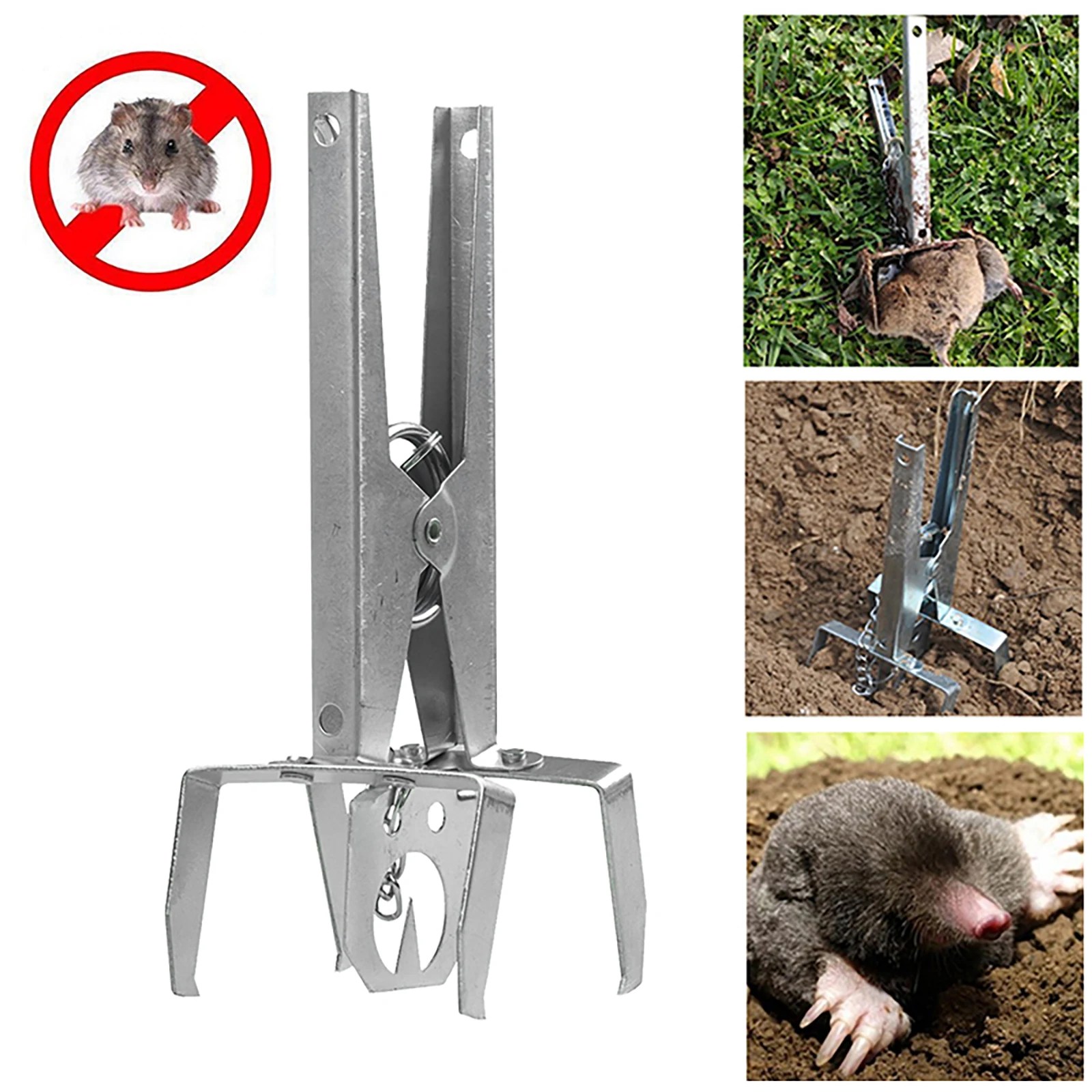 Köstebek Eliminator Tuzak Sıçan Galvanizli Yakalama Tuzağı Vahşi Makas Klip Köstebek Pençesi Tuzakları Voles Catcher Açık Bahçe Haşere Kontrolü