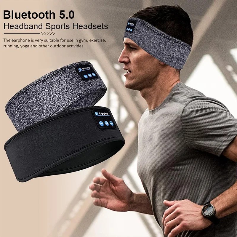 Kablosuz Bluetooth kulaklıklar uyku bandı kulaklıklar başörtüsü uyuyan spor için ince rahat müzik telefonu kulakiçi