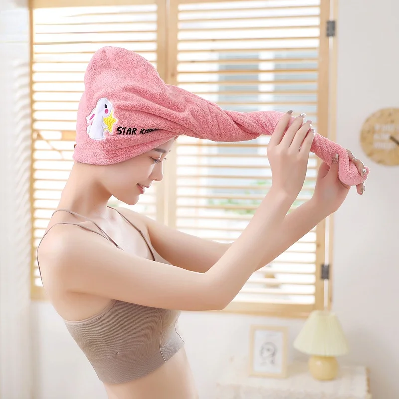 Kadın kız havlu banyo mikrofiber hızlı kurutma saç havlu sihirli duş kap Lady türban başkanı Wrap