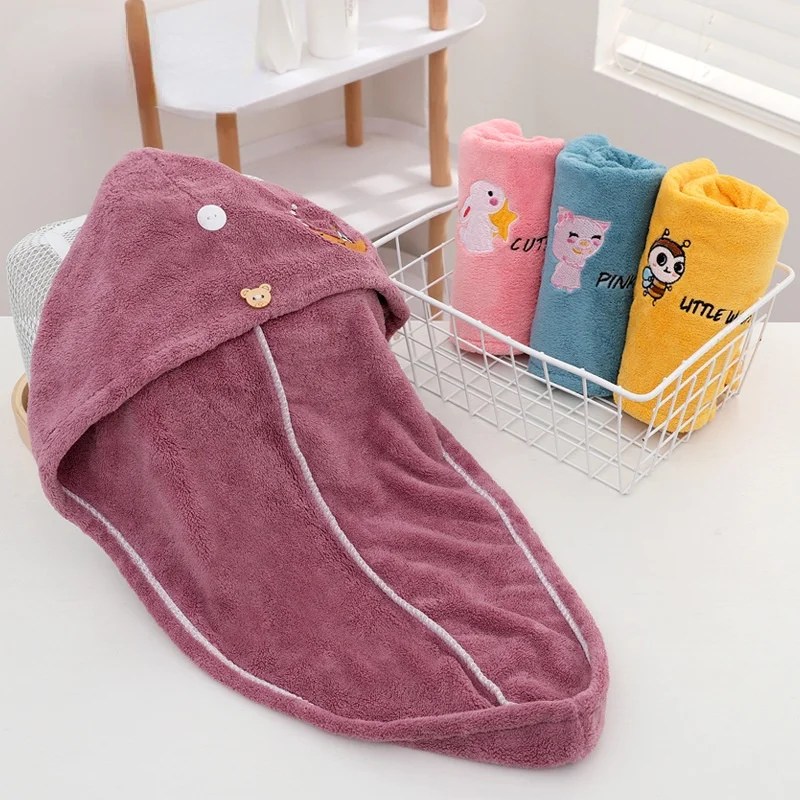 Kadın kız havlu banyo mikrofiber hızlı kurutma saç havlu sihirli duş kap Lady türban başkanı Wrap - Görsel 4