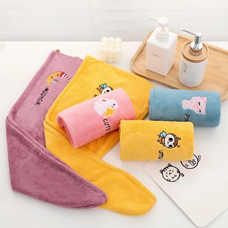 Kadın kız havlu banyo mikrofiber hızlı kurutma saç havlu sihirli duş kap Lady türban başkanı Wrap