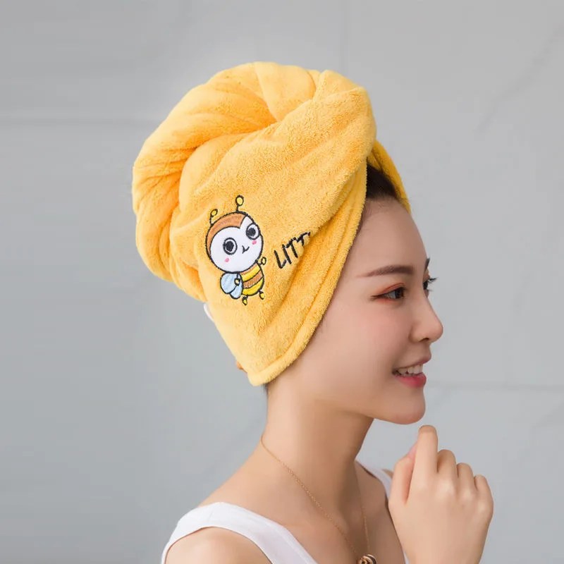 Kadın kız havlu banyo mikrofiber hızlı kurutma saç havlu sihirli duş kap Lady türban başkanı Wrap - Görsel 6