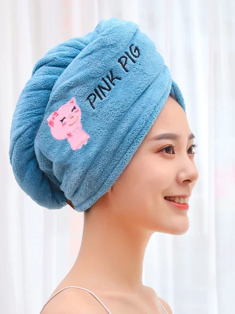 Kadın kız havlu banyo mikrofiber hızlı kurutma saç havlu sihirli duş kap Lady türban başkanı Wrap - Görsel 9