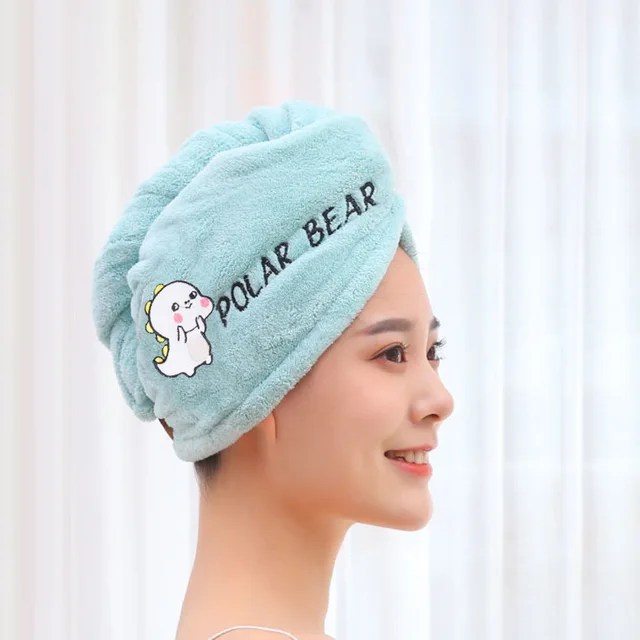 Kadın kız havlu banyo mikrofiber hızlı kurutma saç havlu sihirli duş kap Lady türban başkanı Wrap - Görsel 10