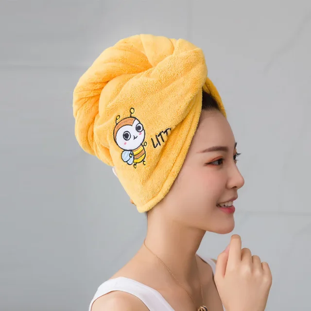 Kadın kız havlu banyo mikrofiber hızlı kurutma saç havlu sihirli duş kap Lady türban başkanı Wrap