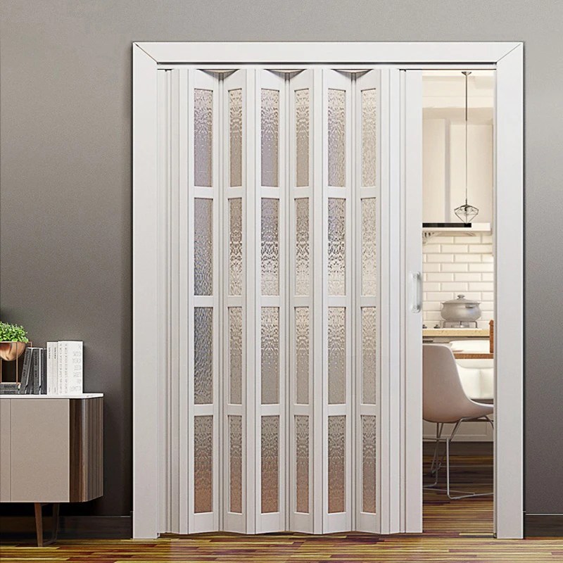 Kaliteli ev balkon mutfak banyo dolap ahşap tahıl çevre PVC katlanır akordeon kapı