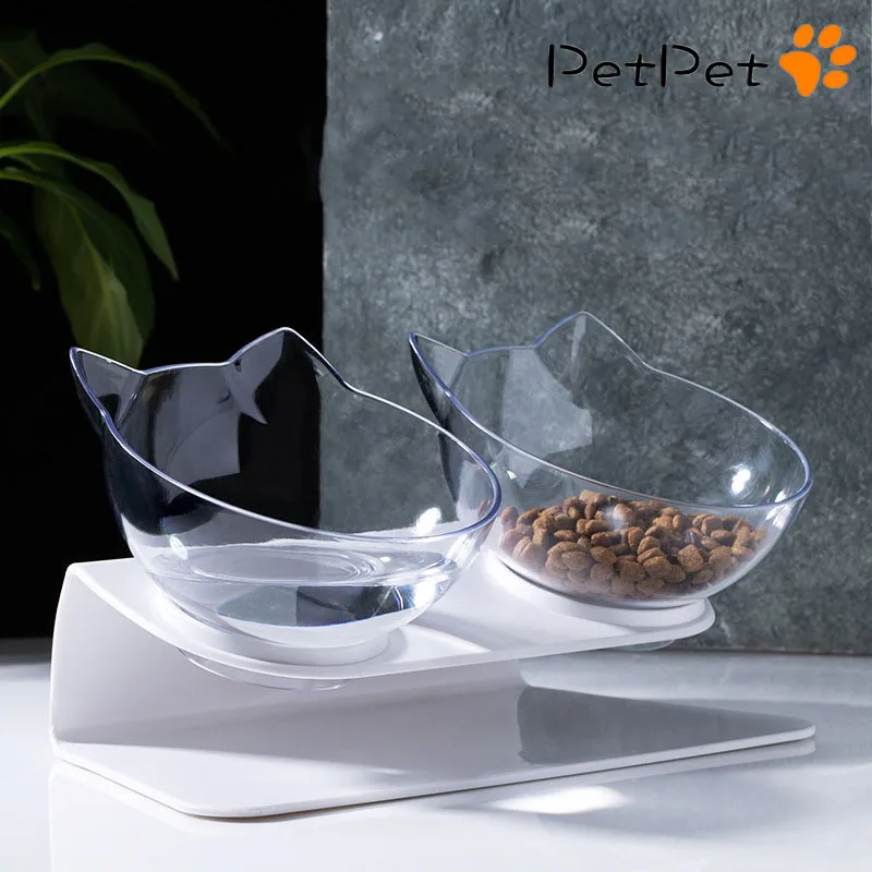 Kaymaz çift kedi kase köpek kase standı ile Pet besleme kedi kediler için su kasesi gıda evcil hayvan kaseleri köpekler için besleyici ürün malzemeleri