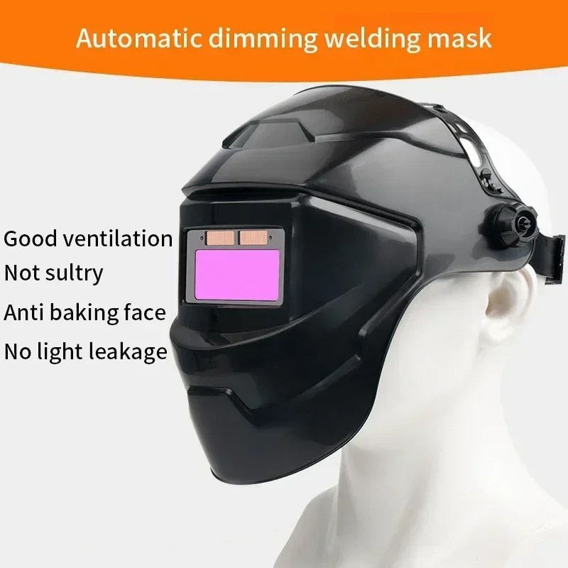 Kaynak kask kaynakçı maskesi bukalemun büyük görünüm gerçek renk güneş enerjisi otomatik kararan kaynak maskesi için ark kaynak eziyet kesim