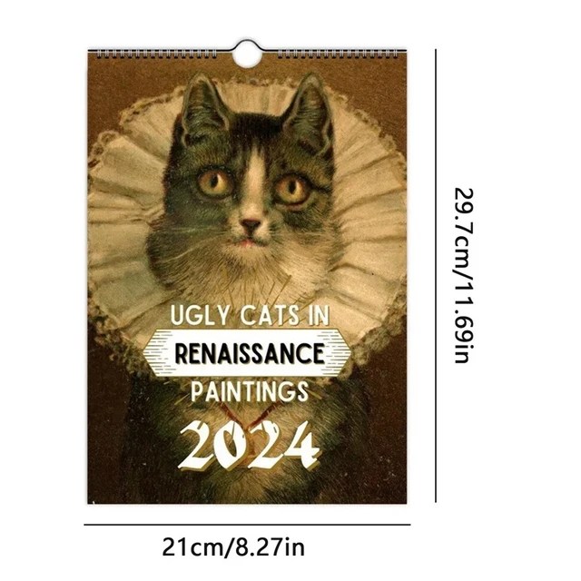 Kedi izmaritleri için 2024 kedi severler komik kediler takvim, yavru popo takvim 2024 aylık duvar asılı takvimler sevimli komik köpek cins - Görsel 10