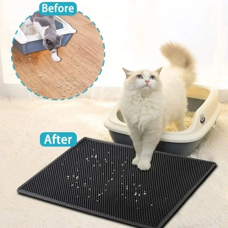 Kedi kumu matı çift EVE kediler için minder su geçirmez kaymaz Sandboxes kedi yatak yıkanabilir yatak Mat temiz ped Pet ürünleri - Görsel 2