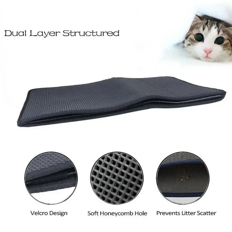 Kedi kumu matı çift EVE kediler için minder su geçirmez kaymaz Sandboxes kedi yatak yıkanabilir yatak Mat temiz ped Pet ürünleri - Görsel 6