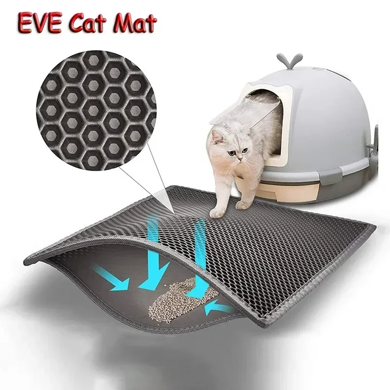 Kedi kumu matı çift EVE kediler için minder su geçirmez kaymaz Sandboxes kedi yatak yıkanabilir yatak Mat temiz ped Pet ürünleri