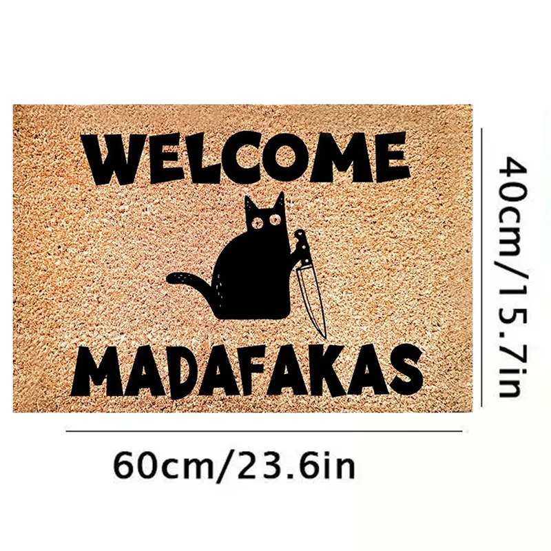 Koyu kedi karşılama Madafakas tam baskı paspas eğlenceli paspas ev dekor mutfak banyo dekor insanlar eğlenceli hediyeler hızlı kargo vermek