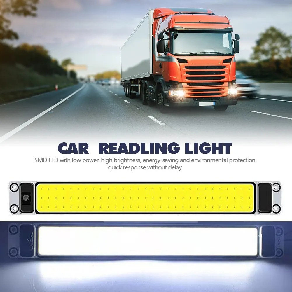 LED 12-24V araba okuma LED gece şeridi işık İç işık tavan lambası ile On Off anahtarı için Van kamyon kamyon Camper tekne