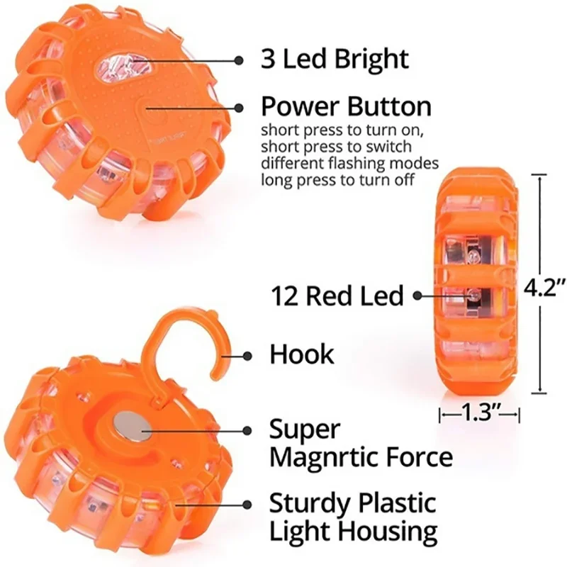 LED acil ışıkları Flare 9 modu güvenlik uyarı USB şarj edilebilir yanıp sönen lamba kırmızı Strobe kamyon araç araba için Dash işık