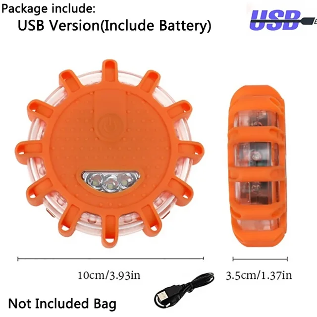 LED acil ışıkları Flare 9 modu güvenlik uyarı USB şarj edilebilir yanıp sönen lamba kırmızı Strobe kamyon araç araba için Dash işık