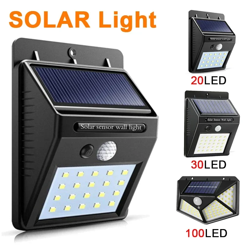 LED güneş işık PIR hareket sensörü duvar işık Solar lamba açık su geçirmez güneş enerjili güneş işığı sokak lambası bahçe dekorasyon