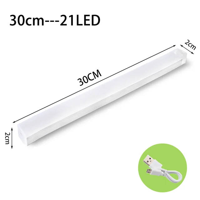 LED gece lambası hareket sensörü kablosuz USB kabine gece lambası dolap lambası mutfak dolabı yatak odası gardırop için 20/30/40/60CM