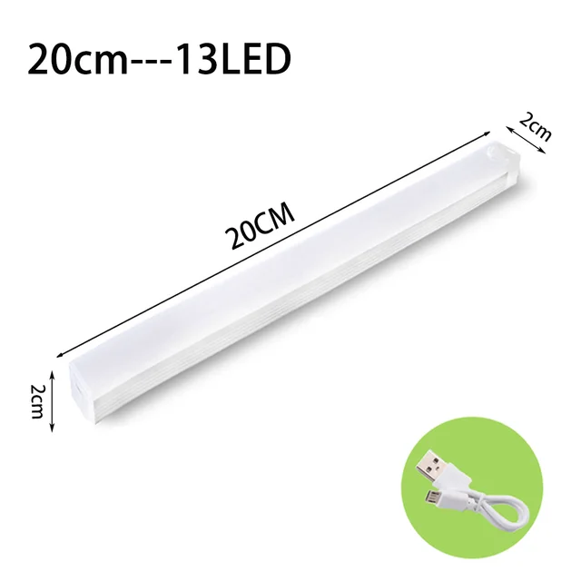 LED gece lambası hareket sensörü kablosuz USB kabine gece lambası dolap lambası mutfak dolabı yatak odası gardırop için 20/30/40/60CM