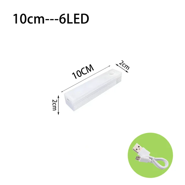 LED gece lambası hareket sensörü kablosuz USB kabine gece lambası dolap lambası mutfak dolabı yatak odası gardırop için 20/30/40/60CM