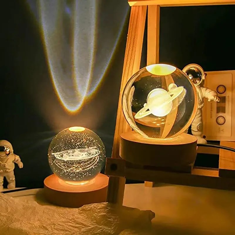 LED gece lambası samanyolu Galaxy güneş sistemi kristal top çocuk gece lambası yatak odası ortam ışığı yaratıcı hediye gece lambası