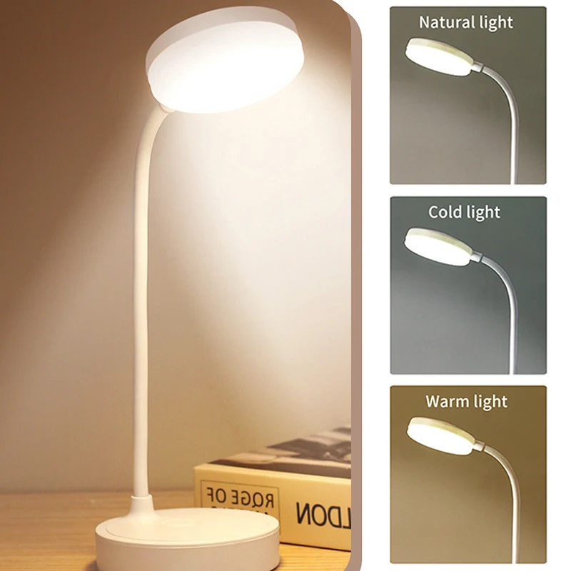 LED masa lambası Usb Powered masa lambası dokunmatik karartma taşınabilir lamba 3 renk kademesiz dim göz koruması yatak odası başucu lambası