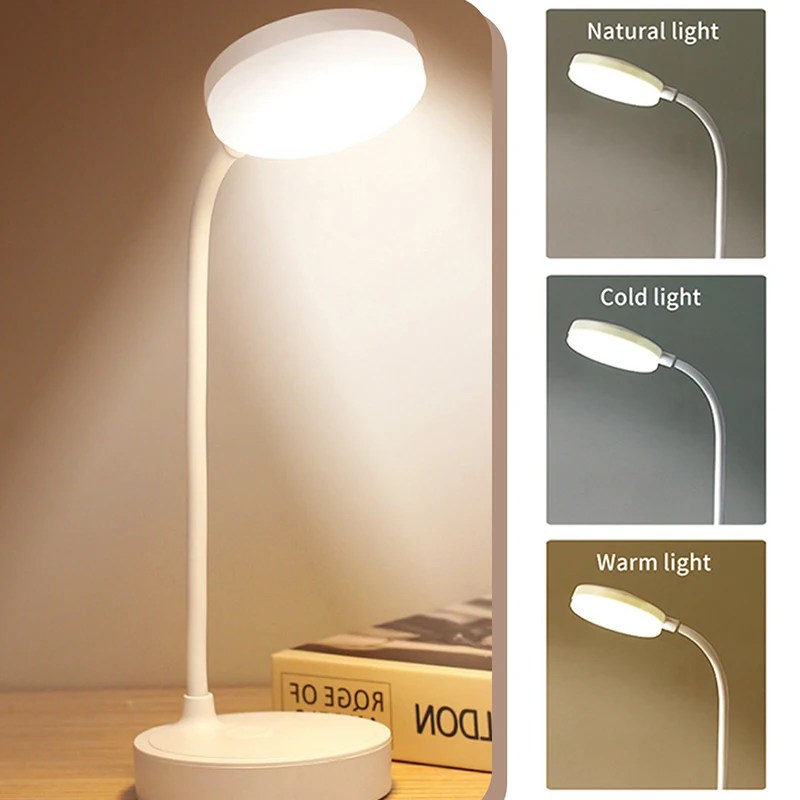 LED masa lambası Usb Powered masa lambası dokunmatik karartma taşınabilir lamba 3 renk kademesiz dim göz koruması yatak odası başucu lambası - Görsel 2
