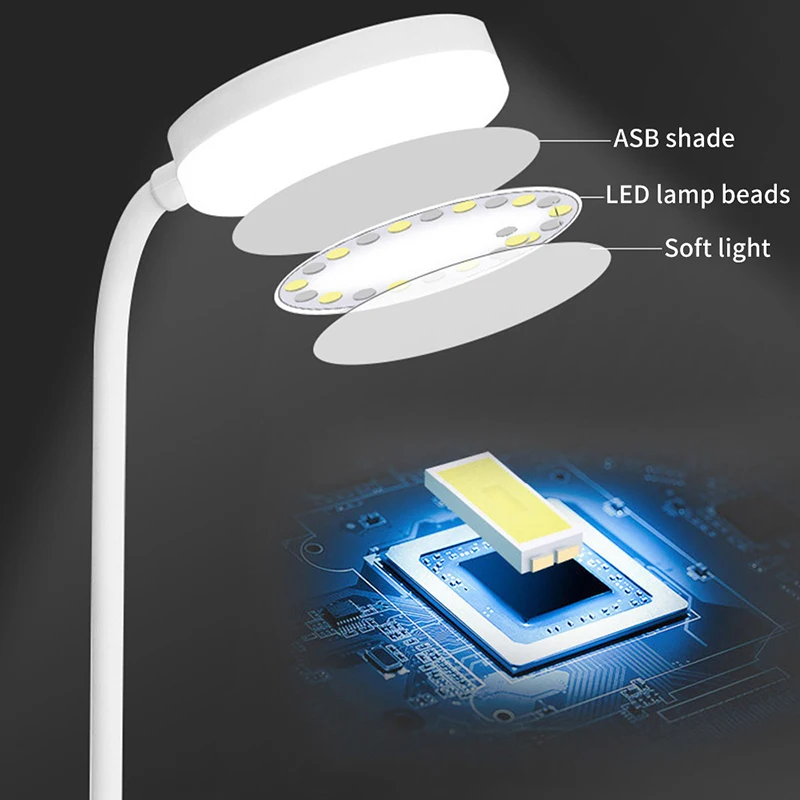 LED masa lambası Usb Powered masa lambası dokunmatik karartma taşınabilir lamba 3 renk kademesiz dim göz koruması yatak odası başucu lambası