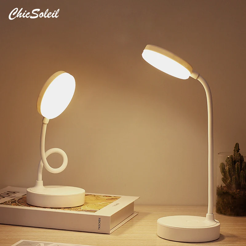 LED masa lambası Usb Powered masa lambası dokunmatik karartma taşınabilir lamba 3 renk kademesiz dim göz koruması yatak odası başucu lambası