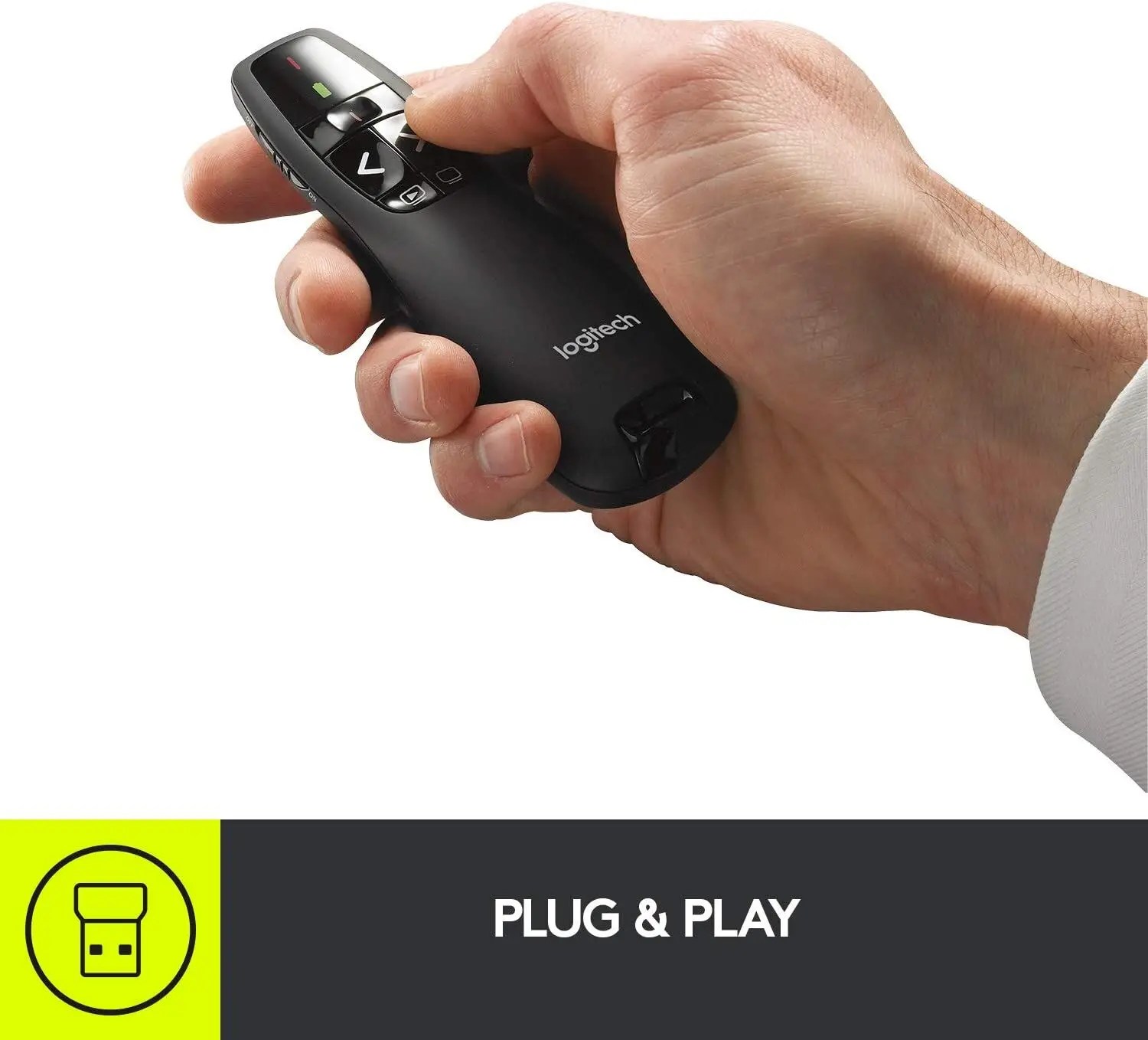 Logitech R400 sunum 2.4 GHz kablosuz sunum IR PPT sunum kalem 650nm uzaktan kumanda