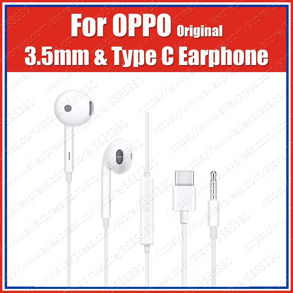 MH135 tipi C 3.5mm orijinal OPPO derin bas kablolu kulaklık MH319 Mic ile yarı giriş kulak
