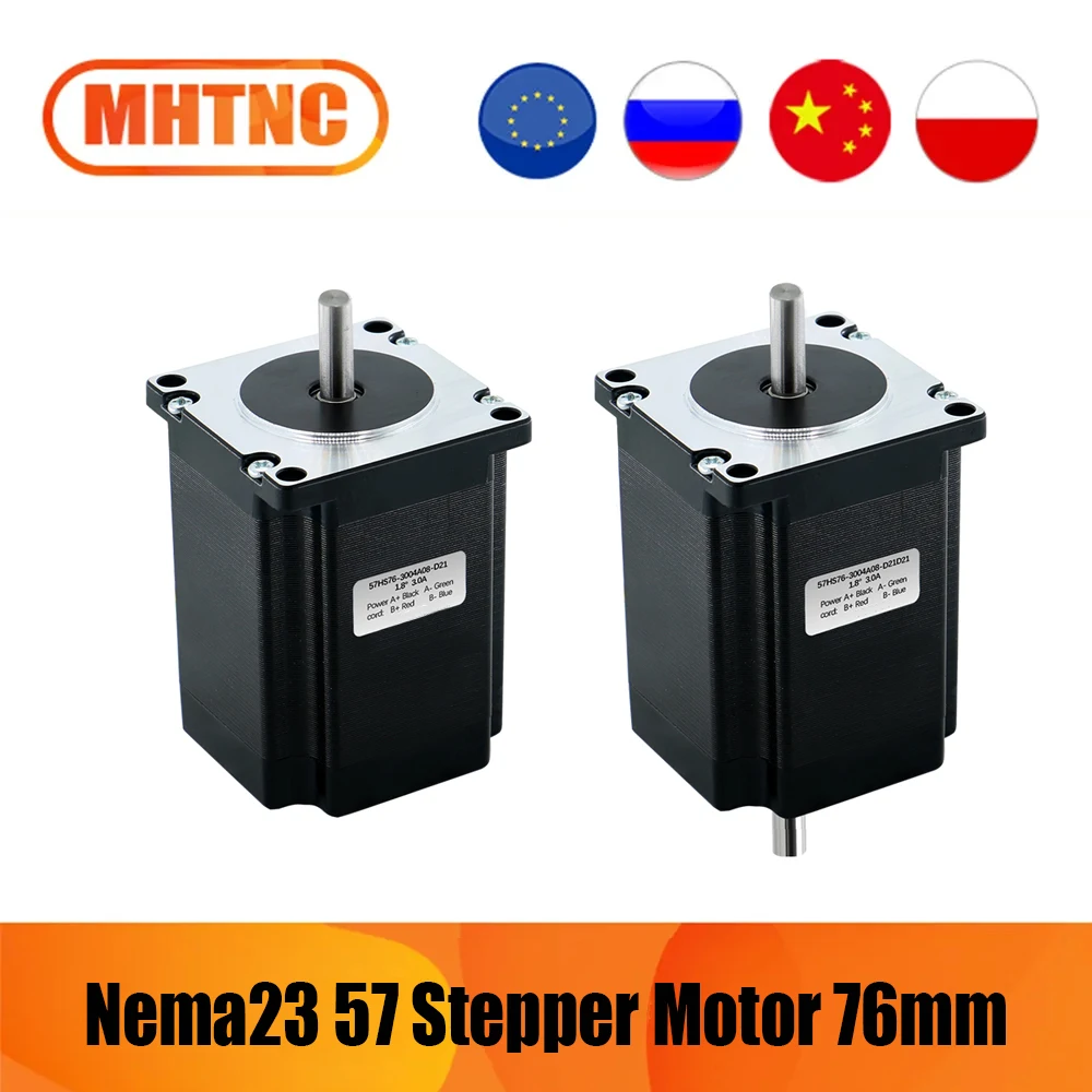 MHTNC Nema 23 2 faz 57 Step Motor 2Nm 270 ozin 3A 76mm 8mm mil 57HS76 Step Motor 4-lead CNC gravür freze makinesi için