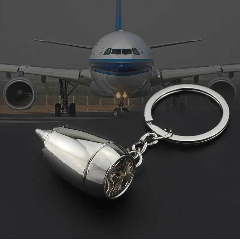 MKENDN yeni tasarım Metal uçak motoru anahtarlıklar Mini Jet motoru anahtarlıklar hediyeler özel LOGO