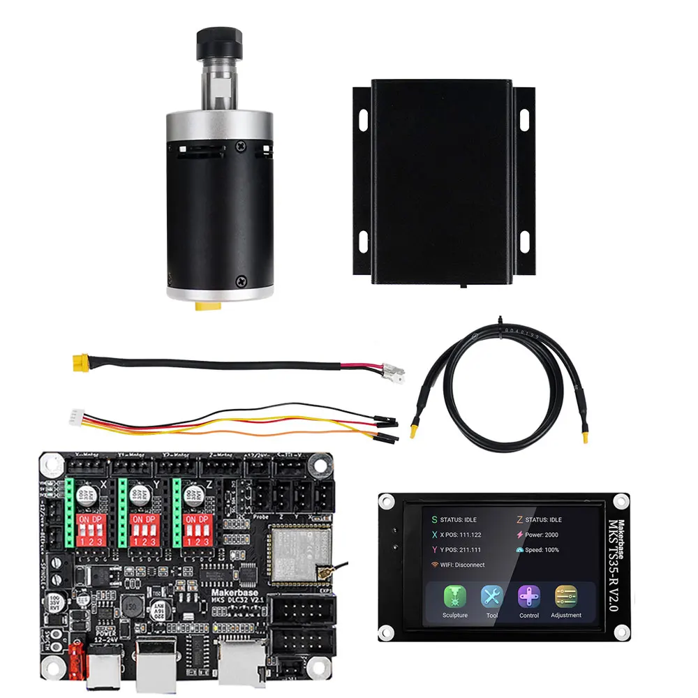 MKS DLC32 anakart fırçasız DC Motor kiti 10000RPM 24V sürücü kablosu için CNC oymacı ER11 freze kesicisi değiştirin 775 Motor