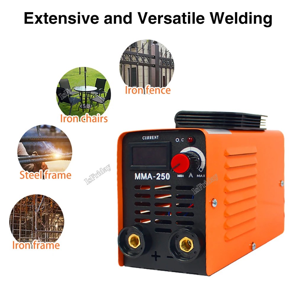 MMA250 Mini KAYNAK MAKINESİ invertör elektrikli kaynak makinesi KAYNAK MAKINESİ 110v 220v ayarlanabilir akım 20-250A, uyum makine hattı 1.5M 2M - Görsel 2