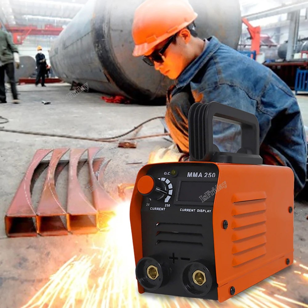 MMA250 Mini KAYNAK MAKINESİ invertör elektrikli kaynak makinesi KAYNAK MAKINESİ 110v 220v ayarlanabilir akım 20-250A, uyum makine hattı 1.5M 2M - Görsel 3