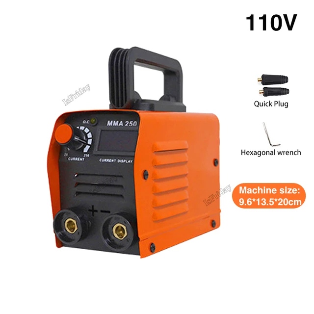MMA250 Mini KAYNAK MAKINESİ invertör elektrikli kaynak makinesi KAYNAK MAKINESİ 110v 220v ayarlanabilir akım 20-250A, uyum makine hattı 1.5M 2M