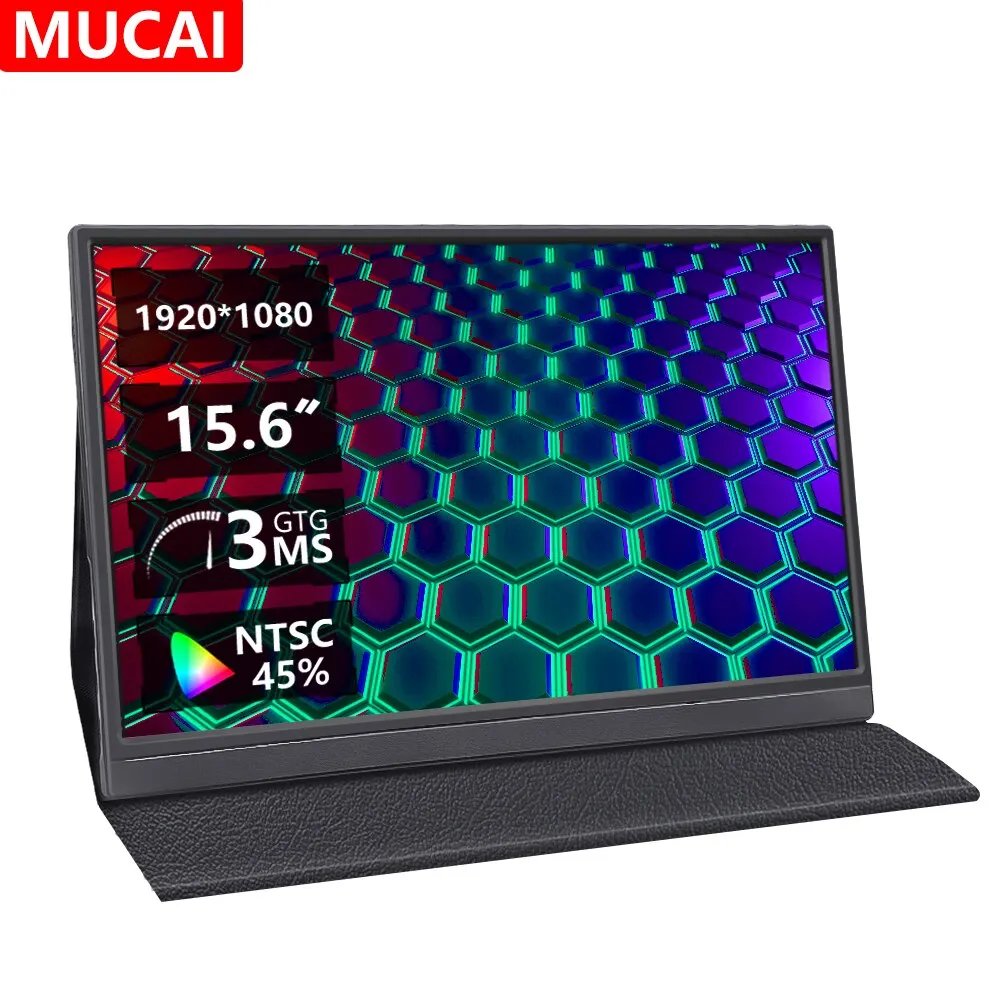 MUCAl 15.6 inç taşınabilir monitör FHD 1920*1080 seyahat oyun 15.6 "ekran dizüstü telefon için anahtarı PS4 Ps5 XboX MacBook