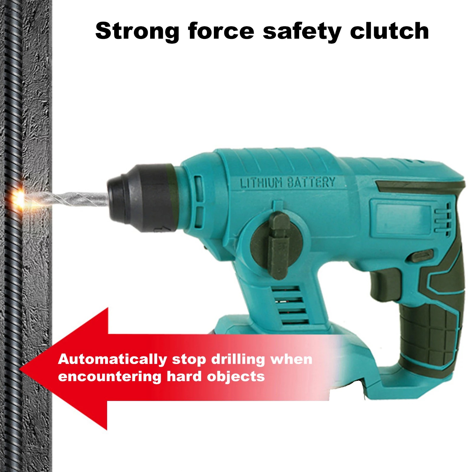 Makita 18V pil ile uyumlu 4500 rpm akülü çekiç elektrikli çekiç değişken hız beton yıkım çekiç